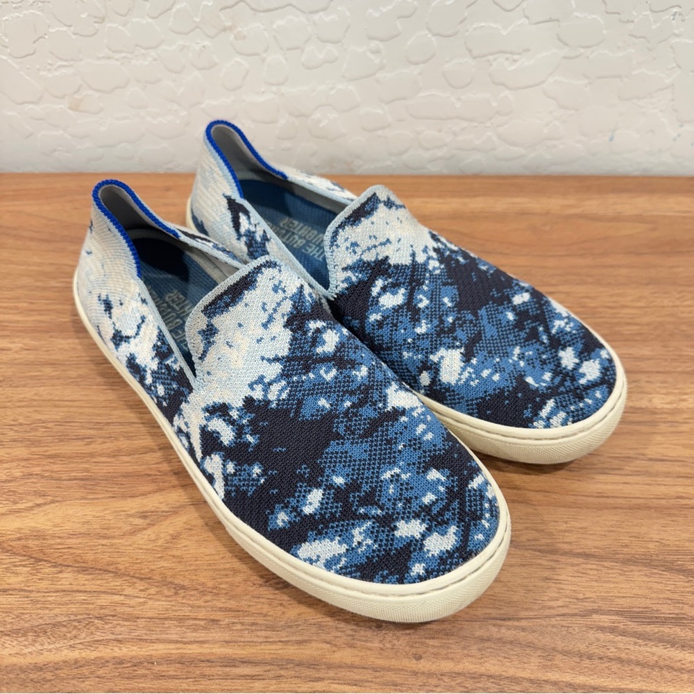 Rothy's x The Butchers Daughter Sneakers Womens 7.5 Slip On Shibori Blue